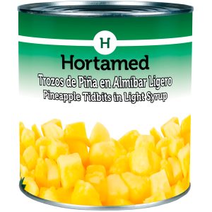 HORTAMED - TROZOS DE PIÑA EN ALMIBAR LIGERO TIDBITS